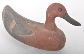 19TH CENTURY CARVED WOOD FOLK ART DECOY DUCK