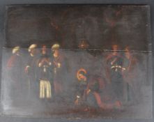 19TH CENTURY OIL ON BOARD RELIGIOUS SCENE