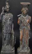 TWO 20TH CENTURY SPELTER CLASSICAL STYLE STATUES