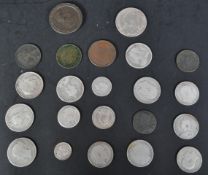COLLECTION OF 18TH 19TH & EDWARDIAN SILVER & COPPER COINS
