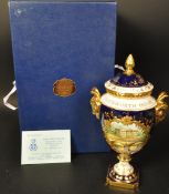 COALPORT PORCELAIN CHATWORTH HOUSE VASE & COVER