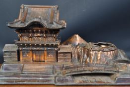 POST WWII JAPANESE COPPER MUSICAL BOX / SMOKERS COMPANION