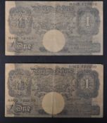 TWO ONE POUND PEPPIATT GERMAN PROGANDA 1942 NOTE