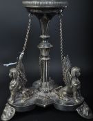 EDWARDIAN SILVER PLATED EGYPTIOAN INSPIRED CANDLESTICK