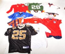 COLLECTION OF VINTAGE FOOTBALL, RUGBY & BASKETBALL T-SHIRTS