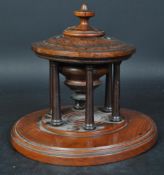 VICTORIAN 19TH CENTURY MAHOGANY & BRASS STRING HOLDER