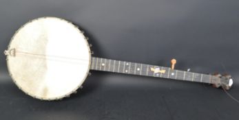 EARLY 20TH CENTURY BANJO - MOTHER OF PEARL - VELLUM