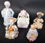 COLLECTION OF FIVE VICTORIAN NODDING FIGURINES