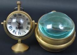 PAIR OF NAUTICAL AND RAILWAY MADE CLOCKS
