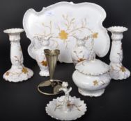 MANNER OF LIMOGES - PORCELAIN DRESSING TABLE SET