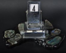 VINTAGE AUSTRALIAN ABALONE & CHROME DESK CALENDAR