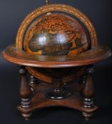 20TH CENTURY WOODEN DESK TOP ZODIAC GLOBE