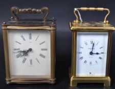 TWO VINTAGE BRASS CASED CARRIAGE CLOCKS