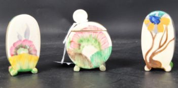 ART DECO CLARICE CLIFF 'BIZARRE' POTTERY CRUET SET