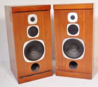 PAIR OF VINTAGE CASTLE TEAK FLOOR STANDING SPEAKERS