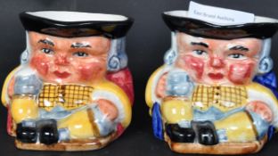 PAIR OF 20TH CENTURY CLARICE CLIFF POTTERY TOBY JUGS