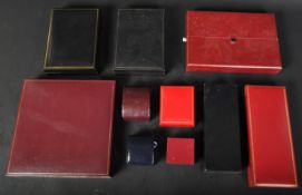 COLLECTION OF LEATHER CASED JEWELLERY BOXES