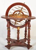 20TH CENTURY WOOD & BRASS GLOBE