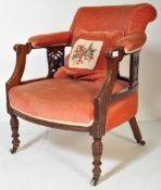 19TH CENTURY VICTORIAN MAHOGANY TUB ARMCHAIR