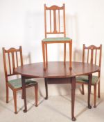 19TH CENTURY GEORGE III MAHOGANY TABLE & 3 CHAIRS