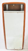 MID CENTURY TEAK WOOD FRAMELESS ATOMIC WALL MIRROR