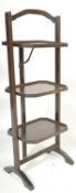 EDWARDIAN MAHOGANY THREE TIER CAKE STAND