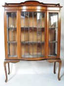 EDWARDIAN MAHOGANY & LEADED GLASS CHINA DISPLAY CABINET
