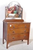 1950S OAK VENEER MIRROR BACK DRESSING CHEST OF DRAWERS