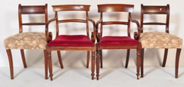 PAIR OF REGENCY MAHOGANY BAR BACK CARVER ARMCHAIRS