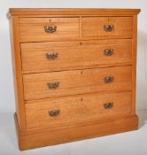 LATE VICTORIAN WALNUT ARTS & CRAFTS CHEST OF DRAWERS