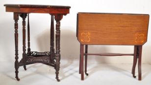 19TH CENTURY MAHOGANY HEXAGONAL TABLE & SUTHERLAND