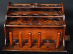 20TH CENTURY MAHOGANY SCIENTIFIC BEAKER RACK HOLDER