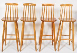 SET OF FOUR RETRO VINTAGE ERCOL STYLE BAR STOOLS