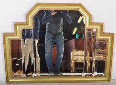 20TH CENTURY ART DECO STEPPED GILT MIRROR