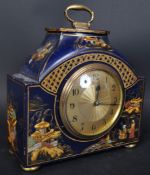 EARLY 20TH CENTURY CHINOISERIE DECORATED MANTEL CLOCK