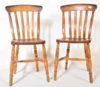 PAIR OF VICTORIAN BEECH & ELM FARMHOUSE WINDSOR CHAIRS