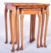 QUEEN ANNE REVIVAL WALNUT NEST OF GRADUATING TABLES