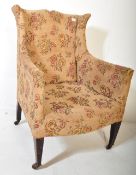 EDWARDIAN MAHOGANY FLORAL WINGBACK ARMCHAIR