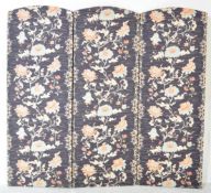 WILLIAM MORRIS STYLE FABRIC THREE FOLD DISCRETION SCREEN