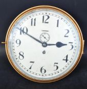 VINTAGE 20TH CENTURY BRASS STATION RAILWAY CLOCK