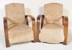 PAIR OF MID CENTURY BENTWOOD ARMCHAIRS