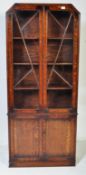1930S ART DECO OAK CHINA / BOOKCASE DISPLAY CABINET