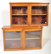 A PAIR OF VICTORIAN MAHOGANY WALL MOUNTED SHOP CABINETS