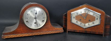 TWO ART DECO ERR 20TH CENTURY MANTEL CLOCKS