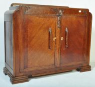 1930'S ART DECO DARK OAK SIDEBOARD CREDENZA