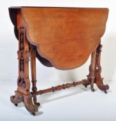 VICTORIAN MAHOGANY SUTHERLAND TABLE WITH BRASS CASTORS