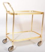 VINTAGE MID CENTURY FAUX MARBLE SERVING TROLLEY