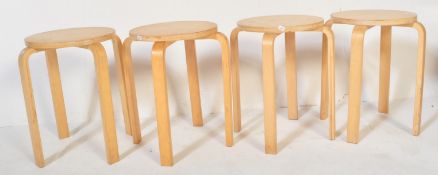 AFTER ALVAR AALTO - RETRO BENTWOOD STACKING STOOLS