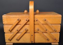 MID CENTURY RETRO TEAK METAMOROPHIC SEWING BOX