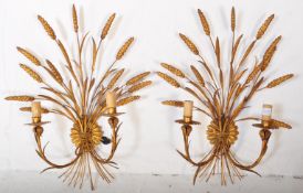 MID 20TH CENTURY GILT METAL WALL SHAPED LIGHTS